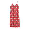 Chinese Rat Zodiac Pattern Print Jersey Midi Cami Dress