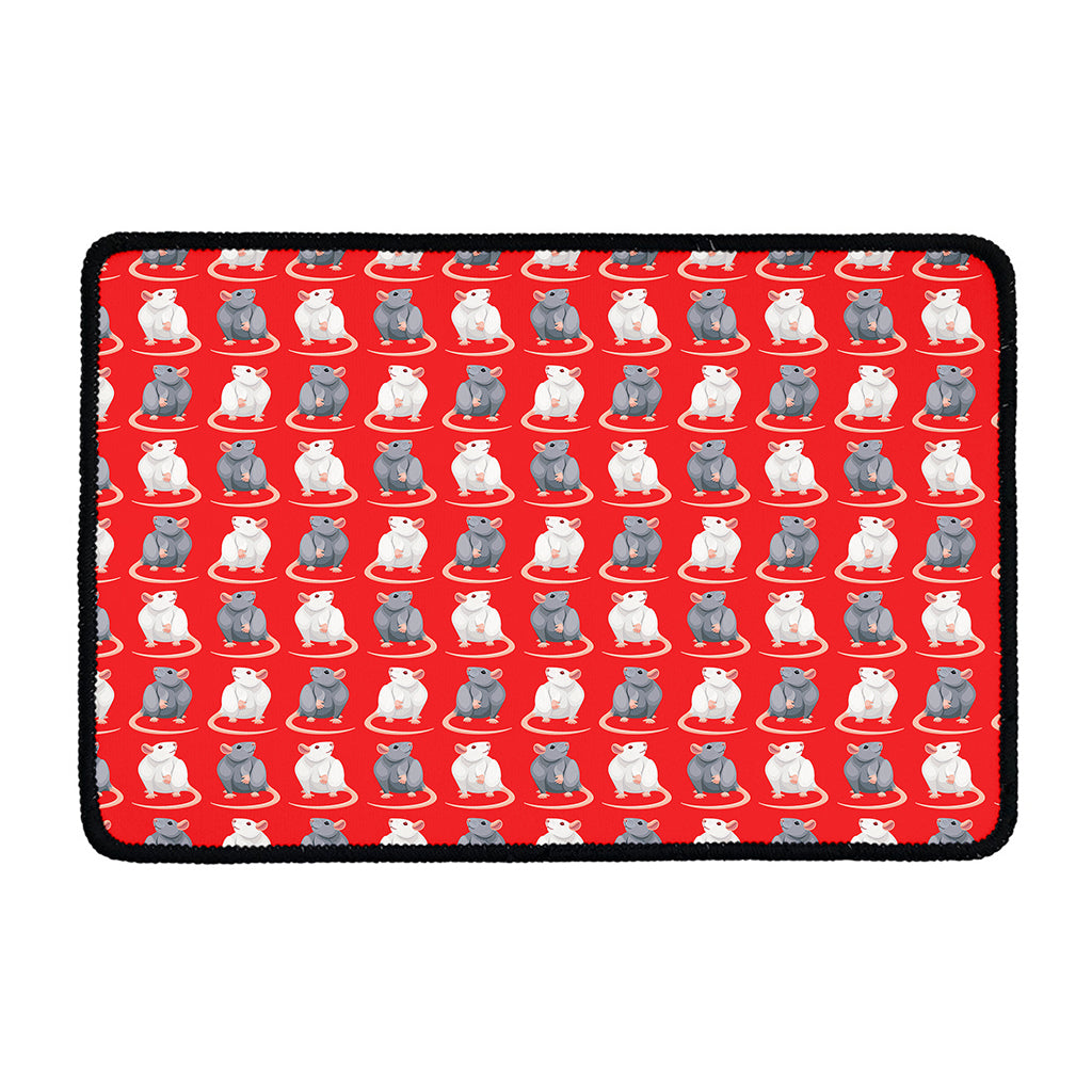 Chinese Rat Zodiac Pattern Print Kitchen Mat