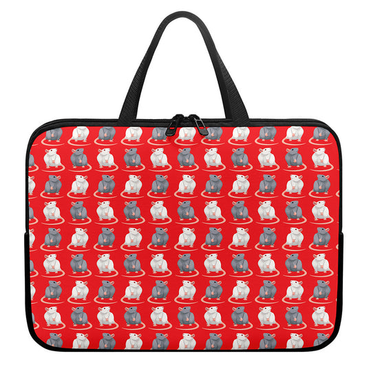 Chinese Rat Zodiac Pattern Print Laptop Sleeve With Handle