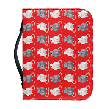 Chinese Rat Zodiac Pattern Print Leather Bible Cover