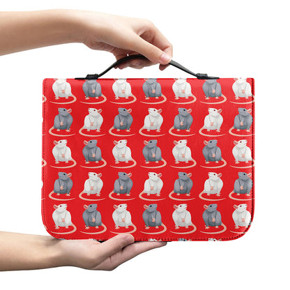 Chinese Rat Zodiac Pattern Print Leather Bible Cover