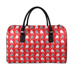 Chinese Rat Zodiac Pattern Print Leather Duffle Bag