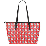 Chinese Rat Zodiac Pattern Print Leather Tote Bag