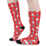 Chinese Rat Zodiac Pattern Print Long Socks
