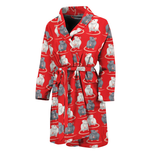 Chinese Rat Zodiac Pattern Print Men's Bathrobe