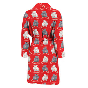 Chinese Rat Zodiac Pattern Print Men's Bathrobe