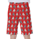 Chinese Rat Zodiac Pattern Print Men's Beach Shorts