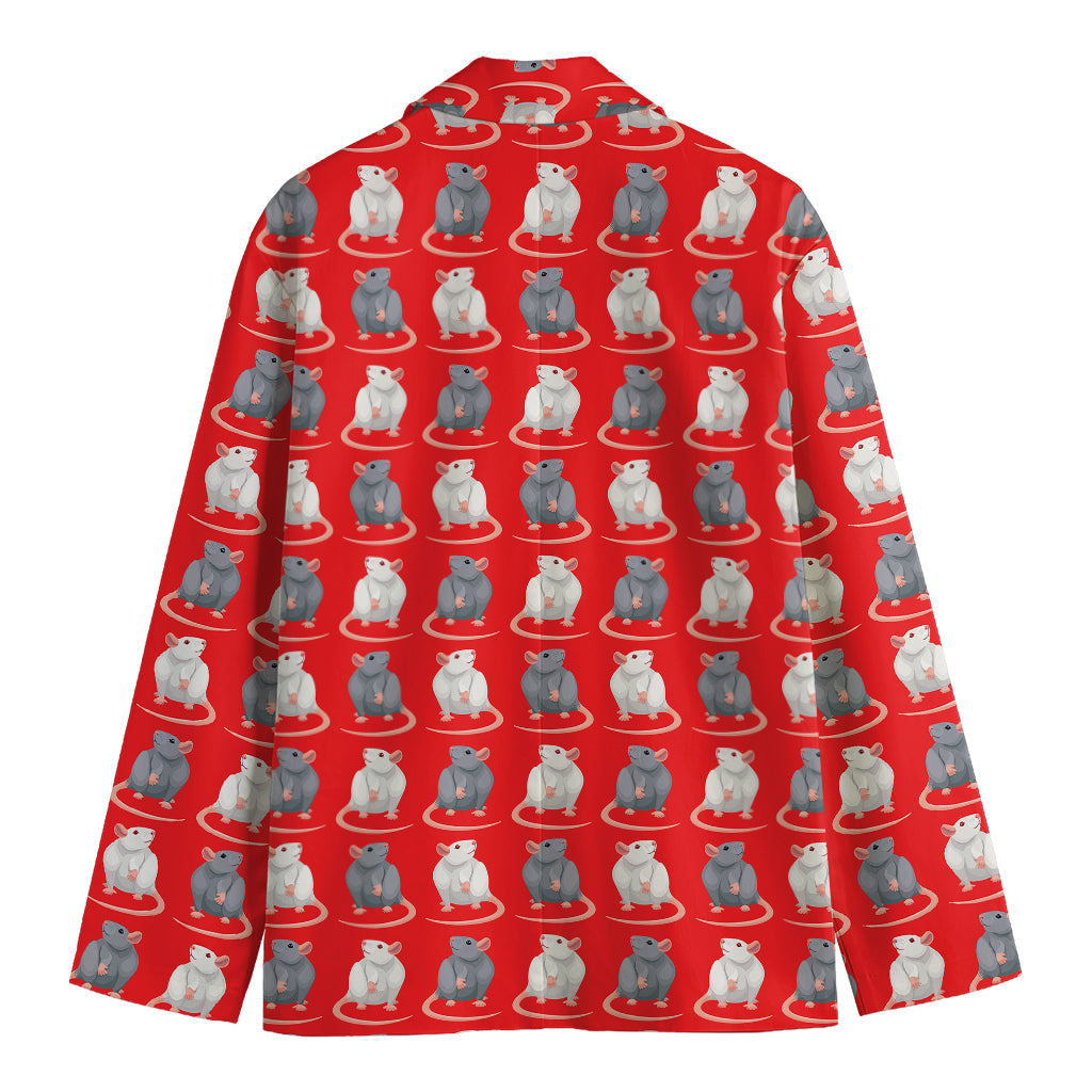 Chinese Rat Zodiac Pattern Print Men's Blazer