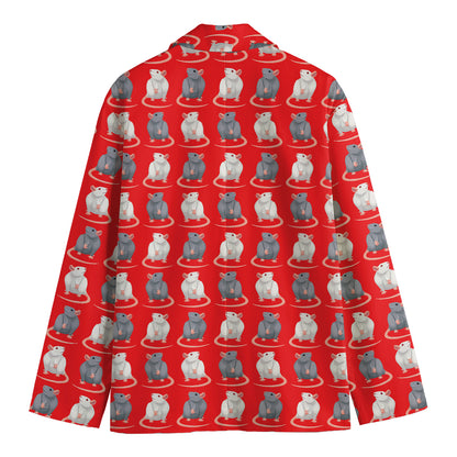 Chinese Rat Zodiac Pattern Print Men's Blazer
