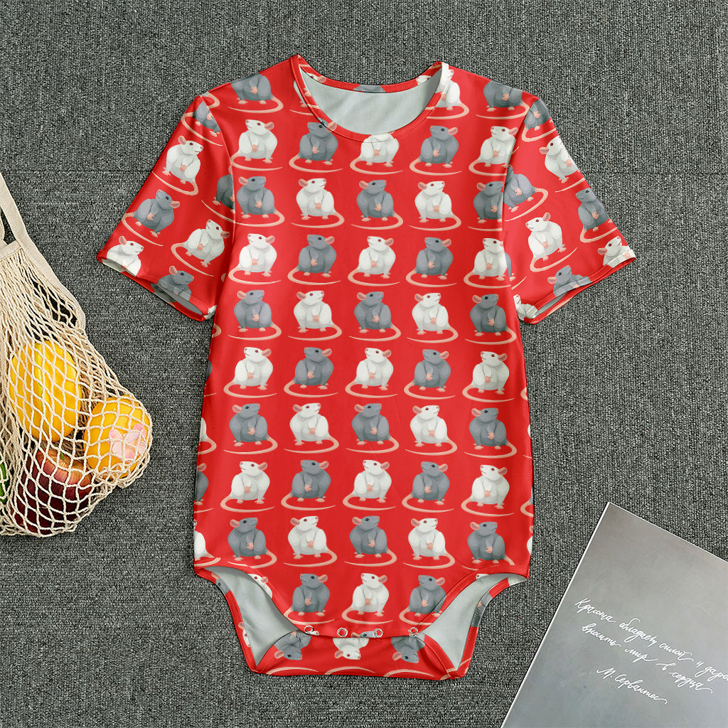 Chinese Rat Zodiac Pattern Print Men's Bodysuit