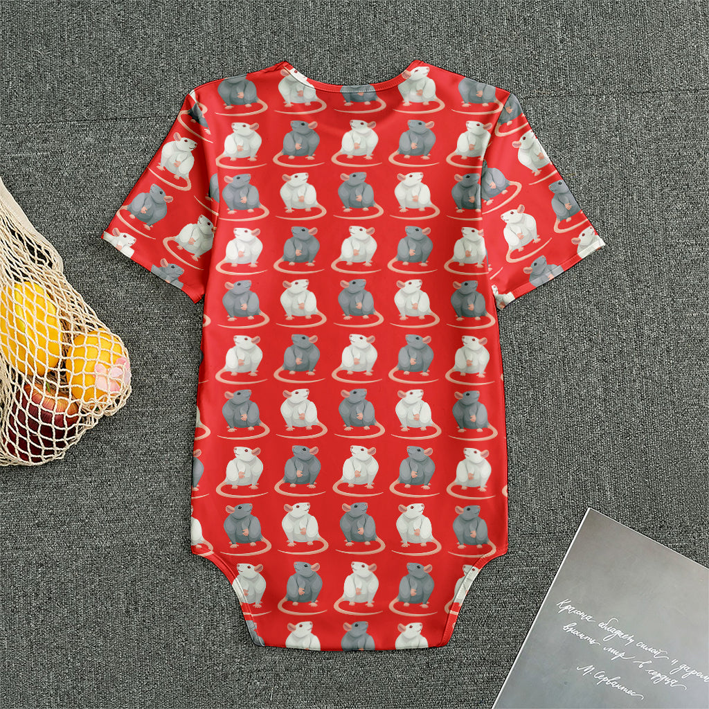 Chinese Rat Zodiac Pattern Print Men's Bodysuit