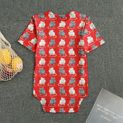 Chinese Rat Zodiac Pattern Print Men's Bodysuit