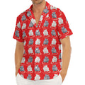 Chinese Rat Zodiac Pattern Print Men's Deep V-Neck Shirt