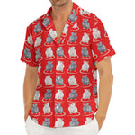 Chinese Rat Zodiac Pattern Print Men's Deep V-Neck Shirt