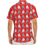 Chinese Rat Zodiac Pattern Print Men's Deep V-Neck Shirt
