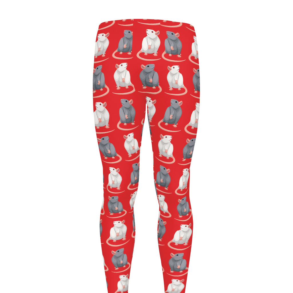 Chinese Rat Zodiac Pattern Print Men's leggings