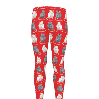 Chinese Rat Zodiac Pattern Print Men's leggings