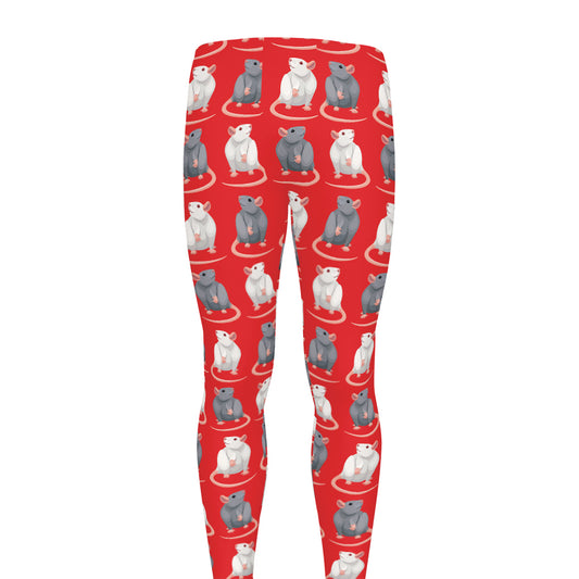Chinese Rat Zodiac Pattern Print Men's leggings