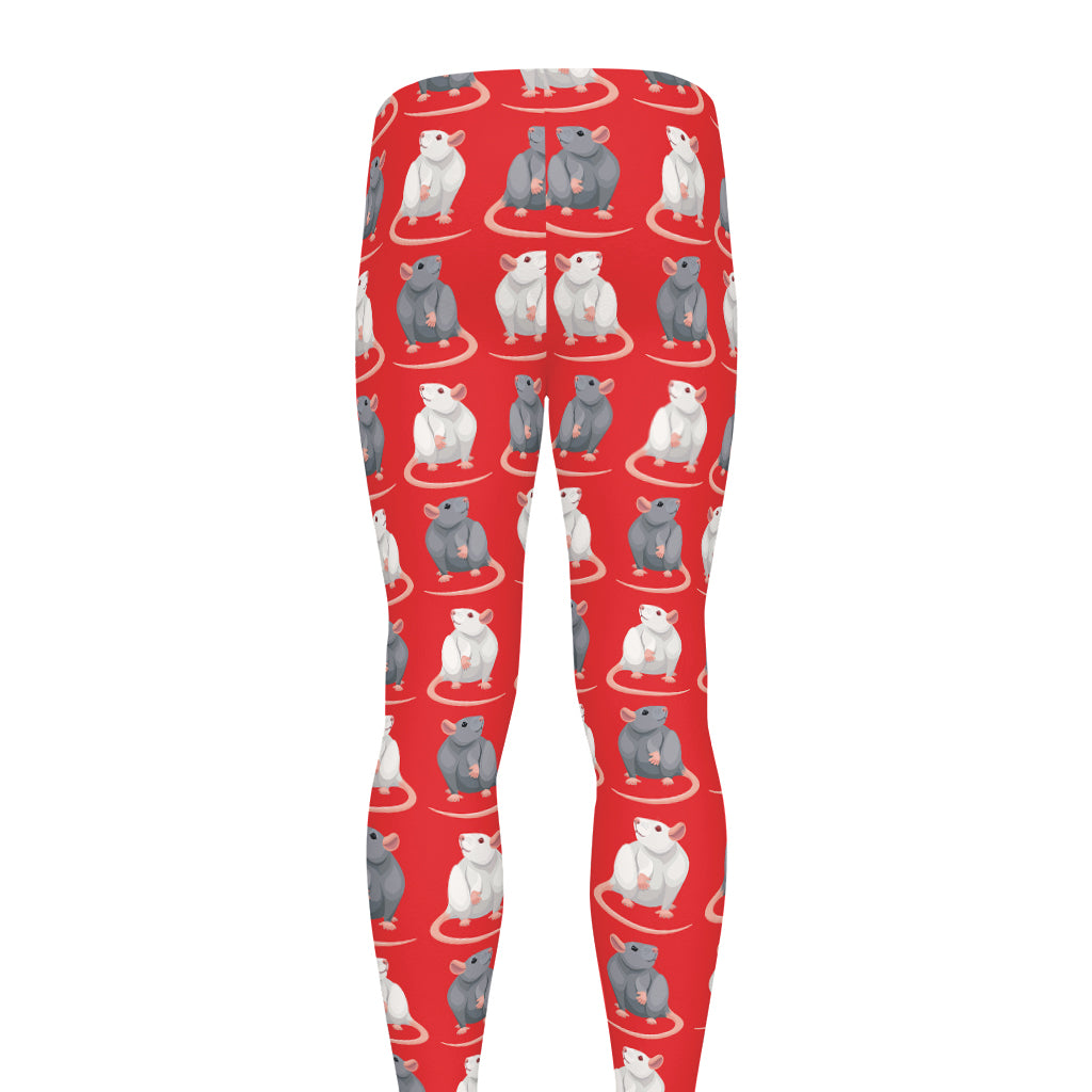 Chinese Rat Zodiac Pattern Print Men's leggings