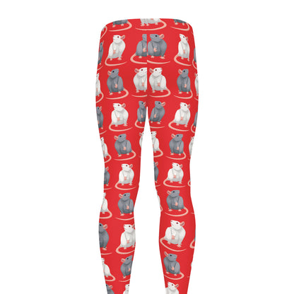 Chinese Rat Zodiac Pattern Print Men's leggings