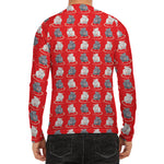 Chinese Rat Zodiac Pattern Print Men's Long Sleeve Rash Guard