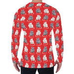 Chinese Rat Zodiac Pattern Print Men's Long Sleeve T-Shirt