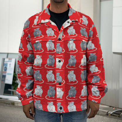 Chinese Rat Zodiac Pattern Print Men's Shirt Jacket