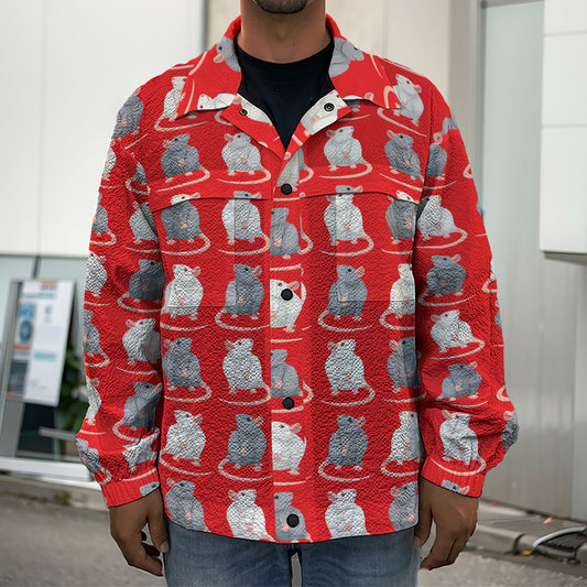 Chinese Rat Zodiac Pattern Print Men's Shirt Jacket