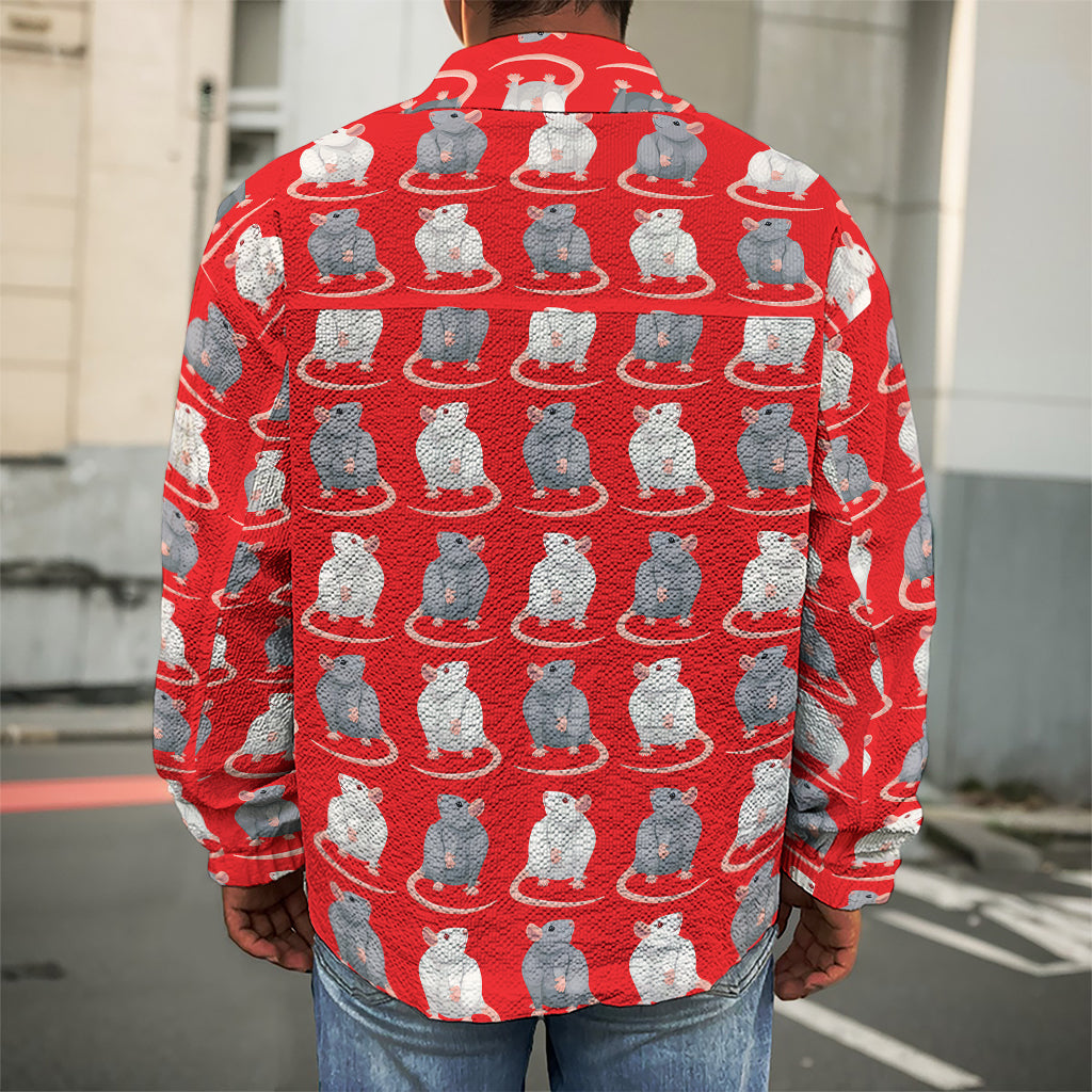 Chinese Rat Zodiac Pattern Print Men's Shirt Jacket