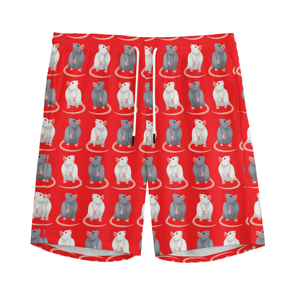 Chinese Rat Zodiac Pattern Print Men's Sports Shorts