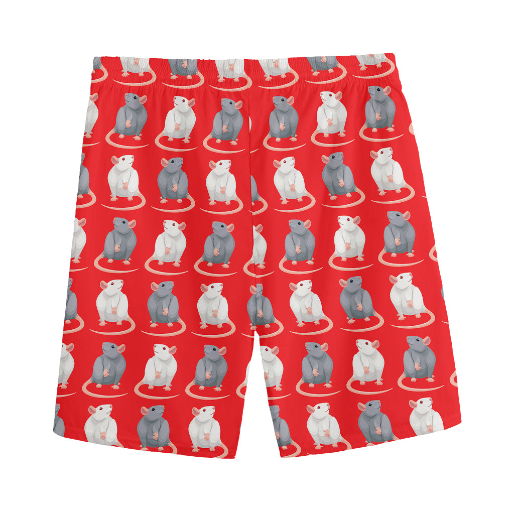 Chinese Rat Zodiac Pattern Print Men's Sports Shorts