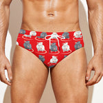 Chinese Rat Zodiac Pattern Print Men's Swim Briefs