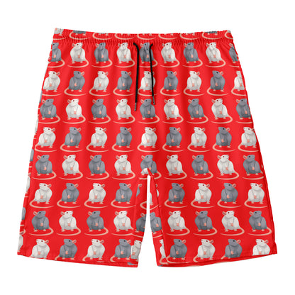 Chinese Rat Zodiac Pattern Print Men's Swim Trunks