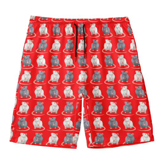 Chinese Rat Zodiac Pattern Print Men's Swim Trunks