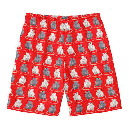 Chinese Rat Zodiac Pattern Print Men's Swim Trunks