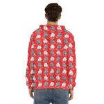 Chinese Rat Zodiac Pattern Print Men's Velvet Pullover Hoodie