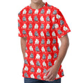 Chinese Rat Zodiac Pattern Print Men's Velvet T-Shirt