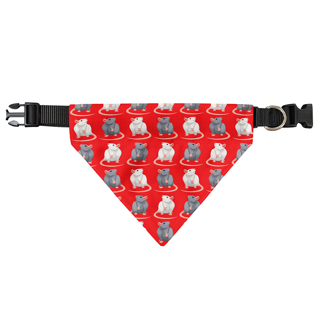 Chinese Rat Zodiac Pattern Print Over The Collar Dog Bandana