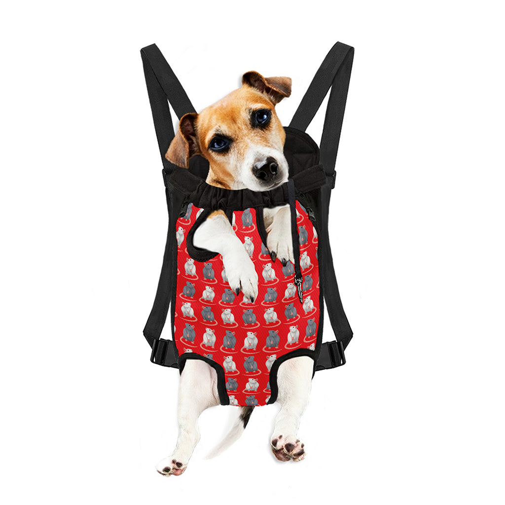 Chinese Rat Zodiac Pattern Print Pet Carrier Backpack