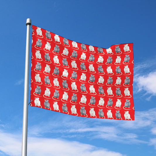 Chinese Rat Zodiac Pattern Print Polyester Flag