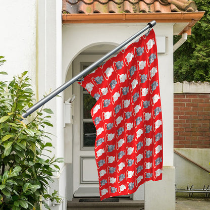 Chinese Rat Zodiac Pattern Print Polyester Flag