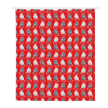 Chinese Rat Zodiac Pattern Print Polyester Shower Curtain