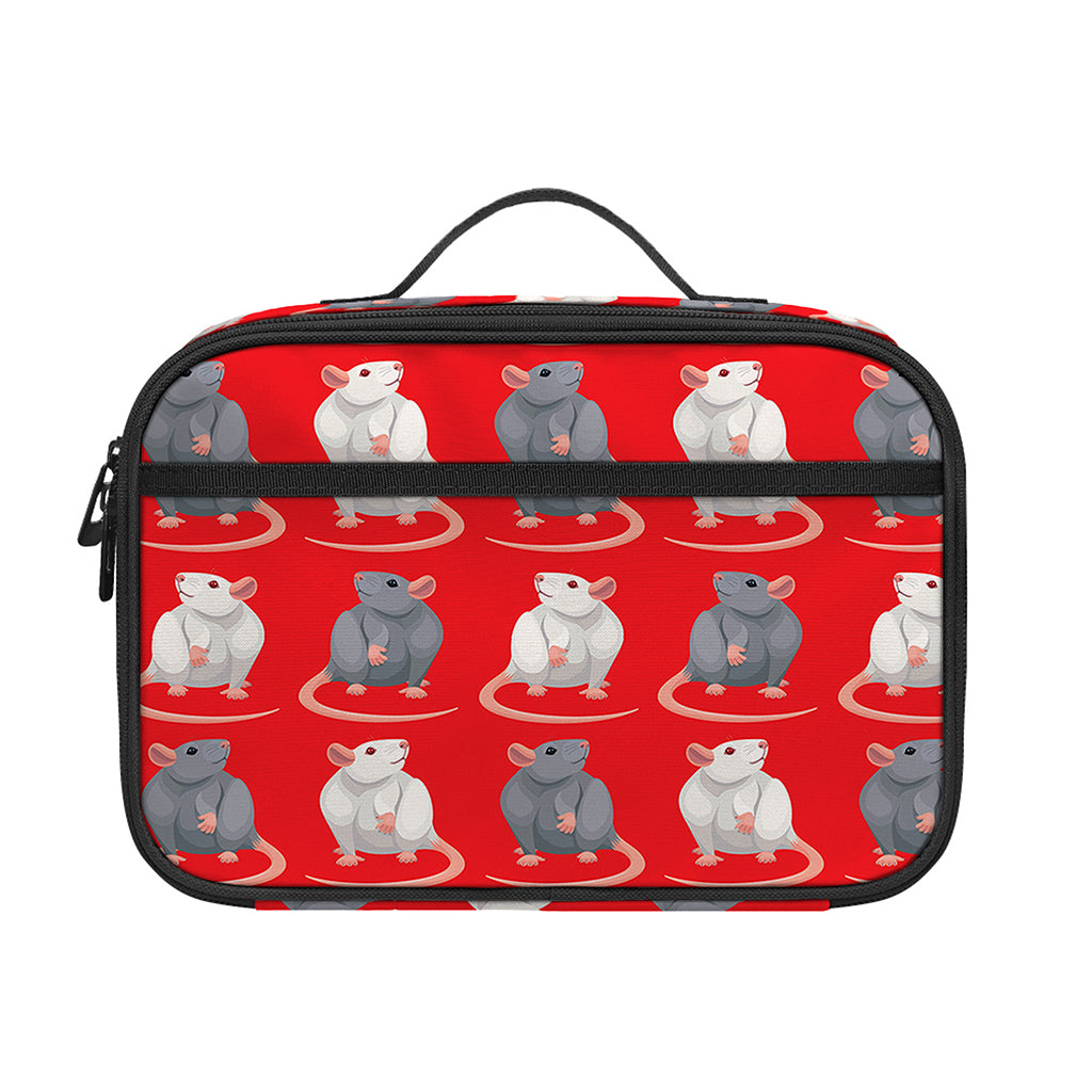 Chinese Rat Zodiac Pattern Print Portable Lunch Bag