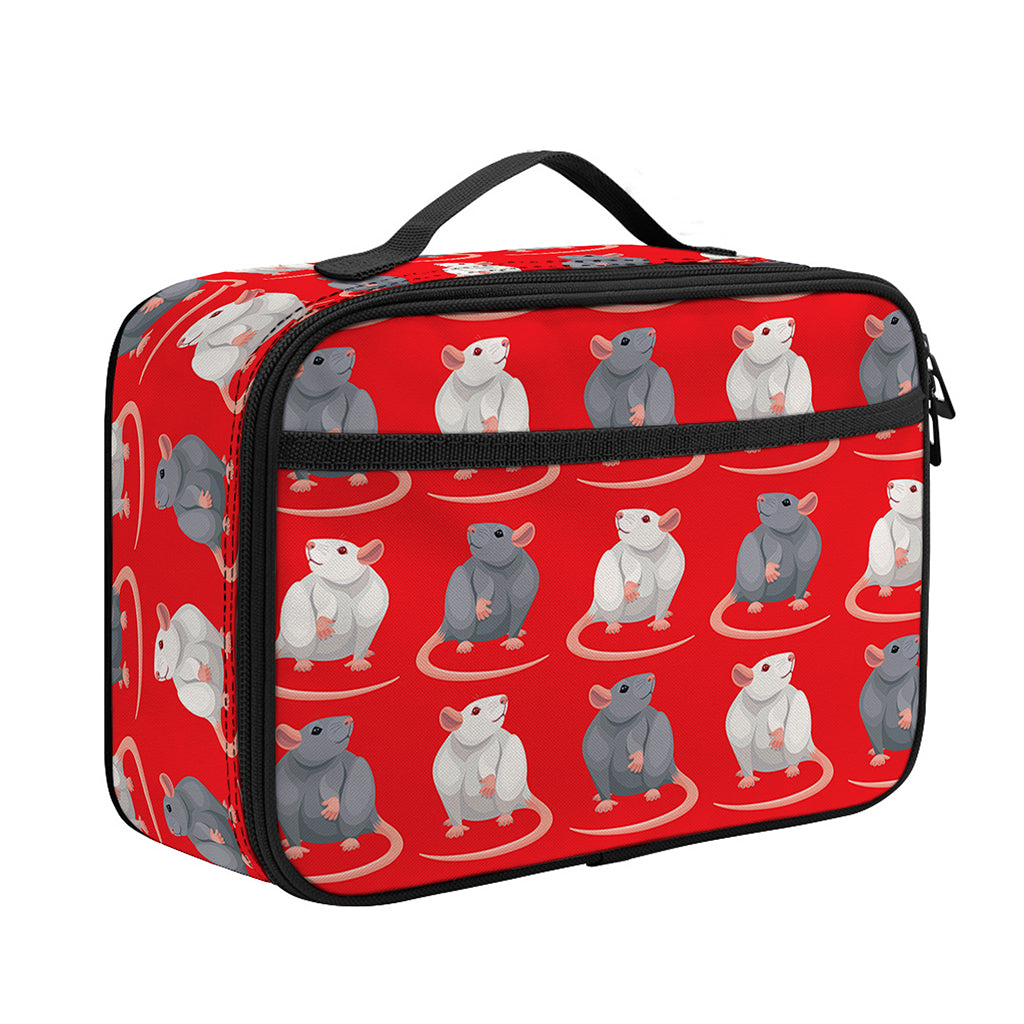 Chinese Rat Zodiac Pattern Print Portable Lunch Bag
