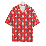 Chinese Rat Zodiac Pattern Print Rayon Hawaiian Shirt