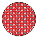 Chinese Rat Zodiac Pattern Print Round Floor Mat