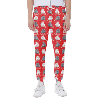 Chinese Rat Zodiac Pattern Print Scuba Joggers