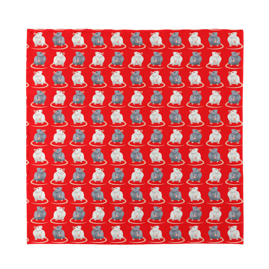Chinese Rat Zodiac Pattern Print Silk Bandana