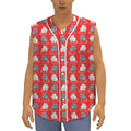 Chinese Rat Zodiac Pattern Print Sleeveless Baseball Jersey