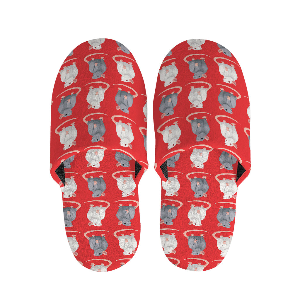 Chinese Rat Zodiac Pattern Print Slippers